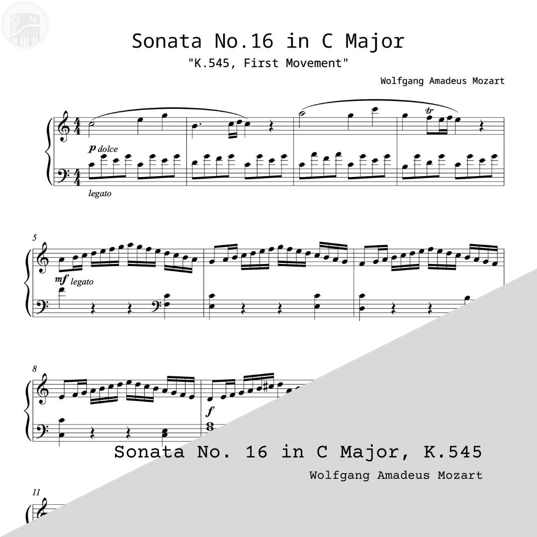 Sonata No. 16 in C Major, K.545, 1st Movement - Wolfgang Amadeus Mozart ...