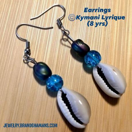 Abundant Healing Earrings  Powered by: Cowrie Shells  Handcrafted by 8 Yr Old Kymani Lyrique