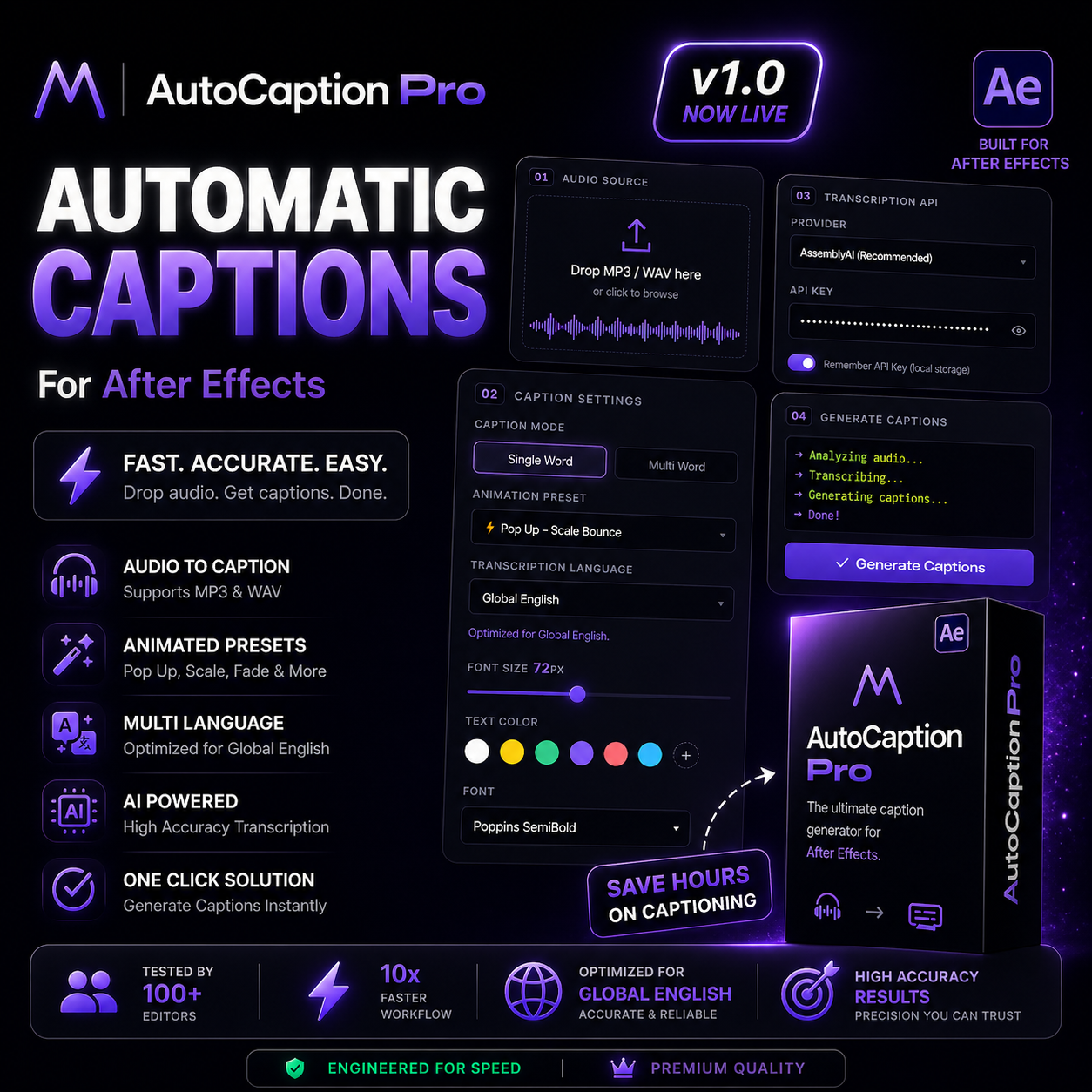 Autocaption AutoCaption Pro v1.0 - AI Caption Generator for After Effects - Payhip