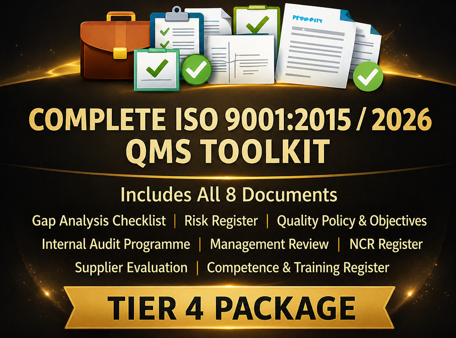 Tier 4 — ISO 9001:2015/2026 QMS Full Toolkit Pack - Payhip