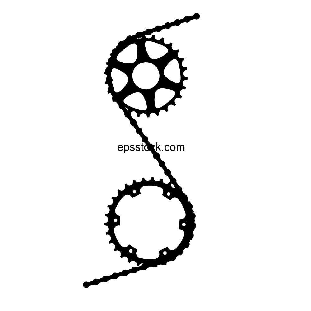 Bicycle teeth, black isolated vector silhouette
