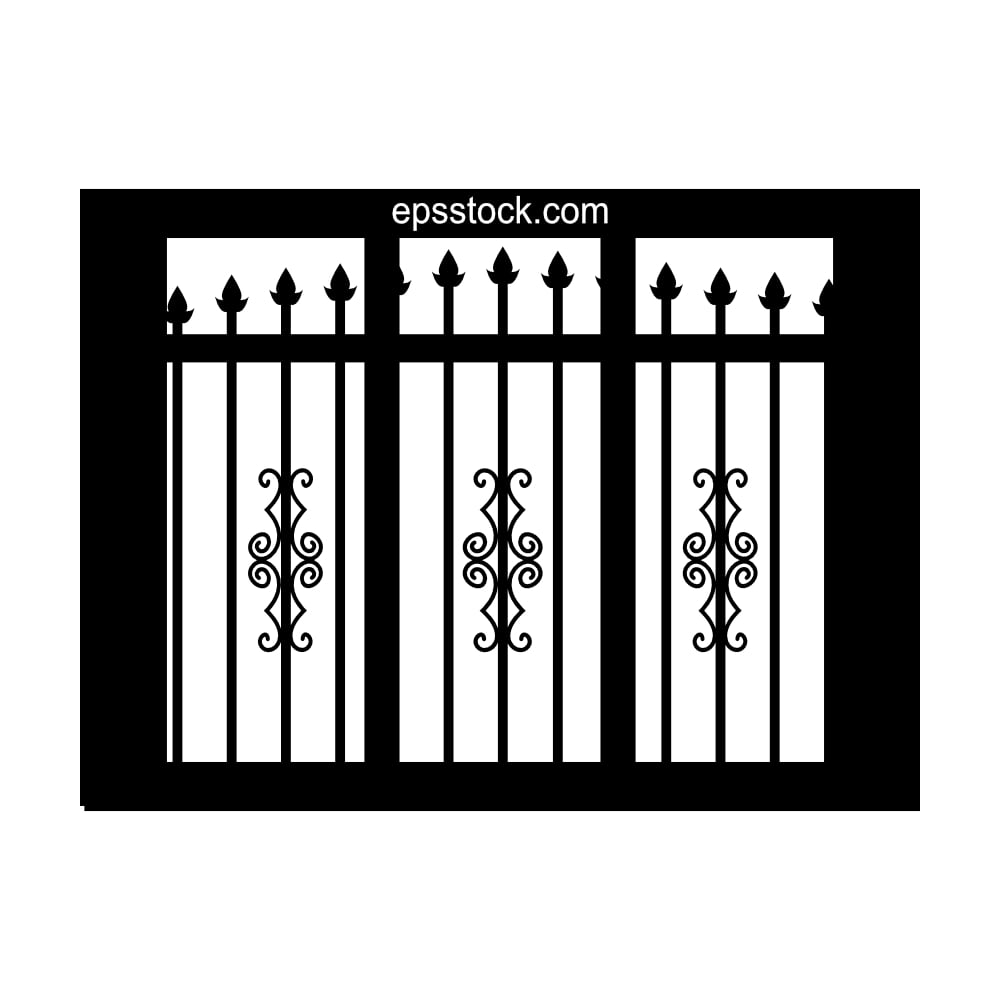 Window bars, black isolated vector silhouette