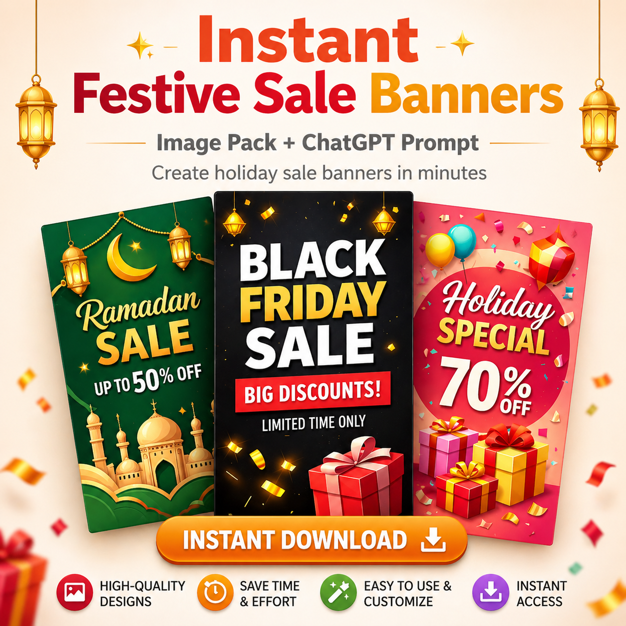 Instant Festive Sale Banners – Image Pack + ChatGPT Prompt