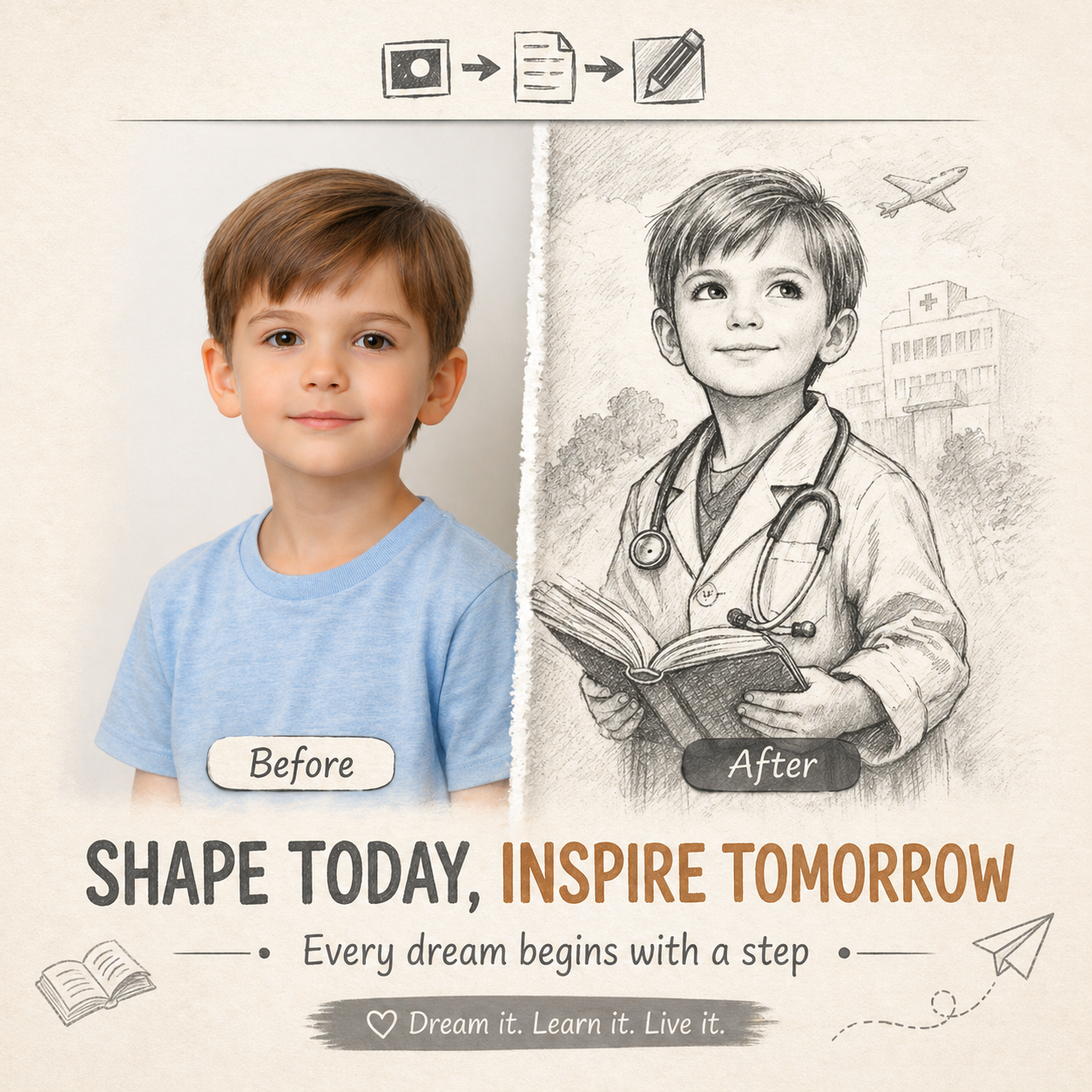 Turn a Child’s Photo into a Future Dream Sketch – ChatGPT Prompt Pack