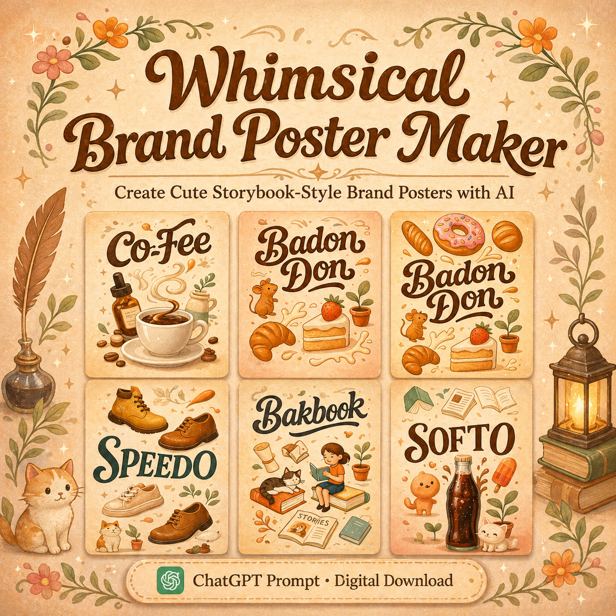 Whimsical Brand Poster Maker - Create Cute Storybook-Style Brand Posters Using ChatGPT