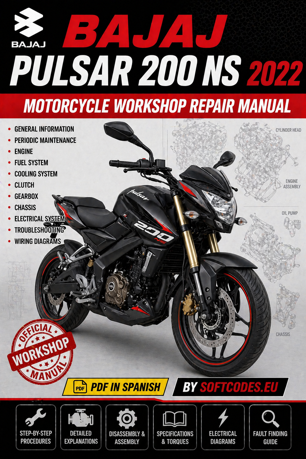 Bajaj Pulsar NS 200 2022 Workshop Repair Manual PDF