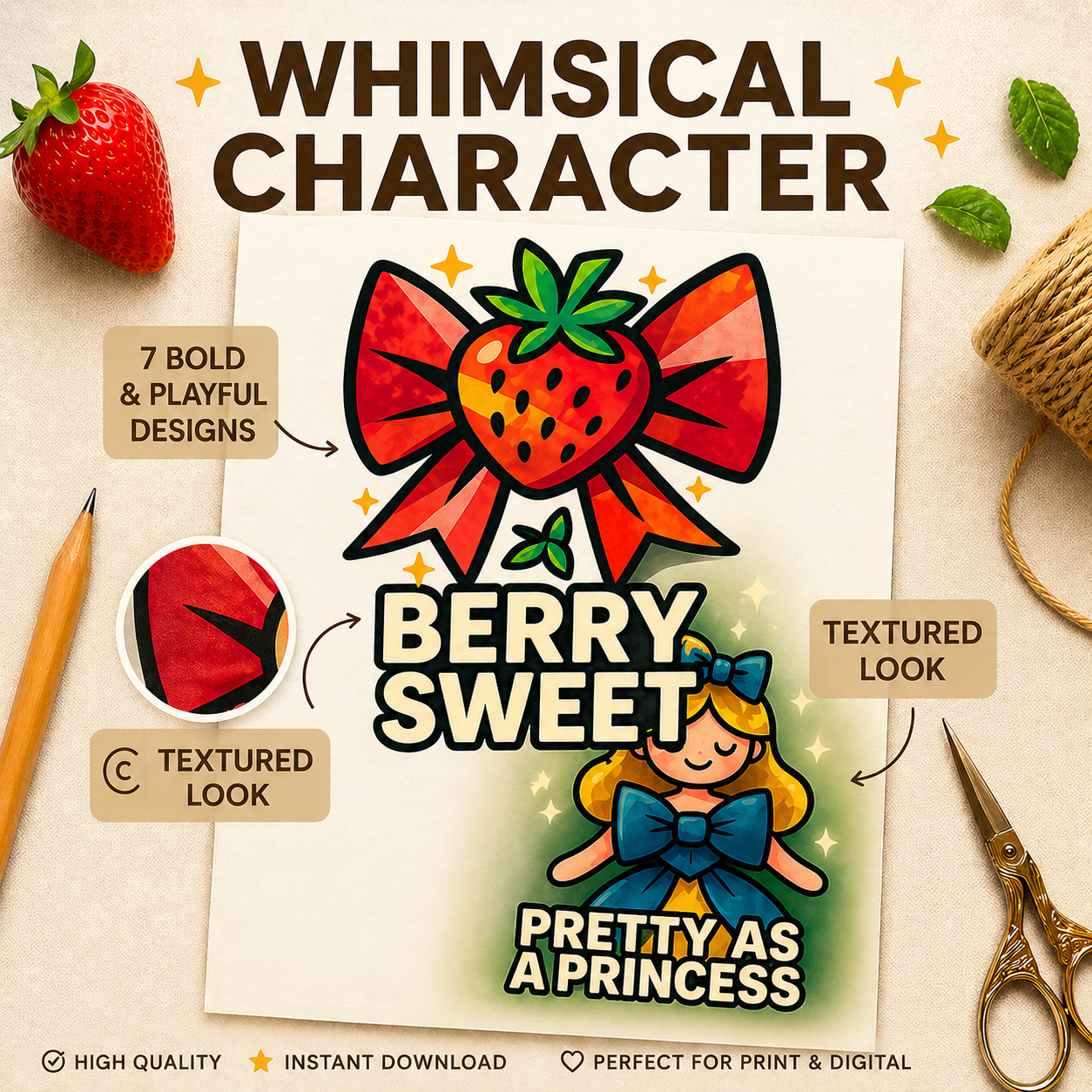 Whimsical Character Art Pack – 7 Bold & Playful Designs