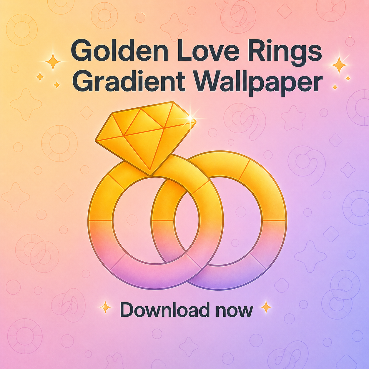Golden Love Rings Gradient Wallpaper