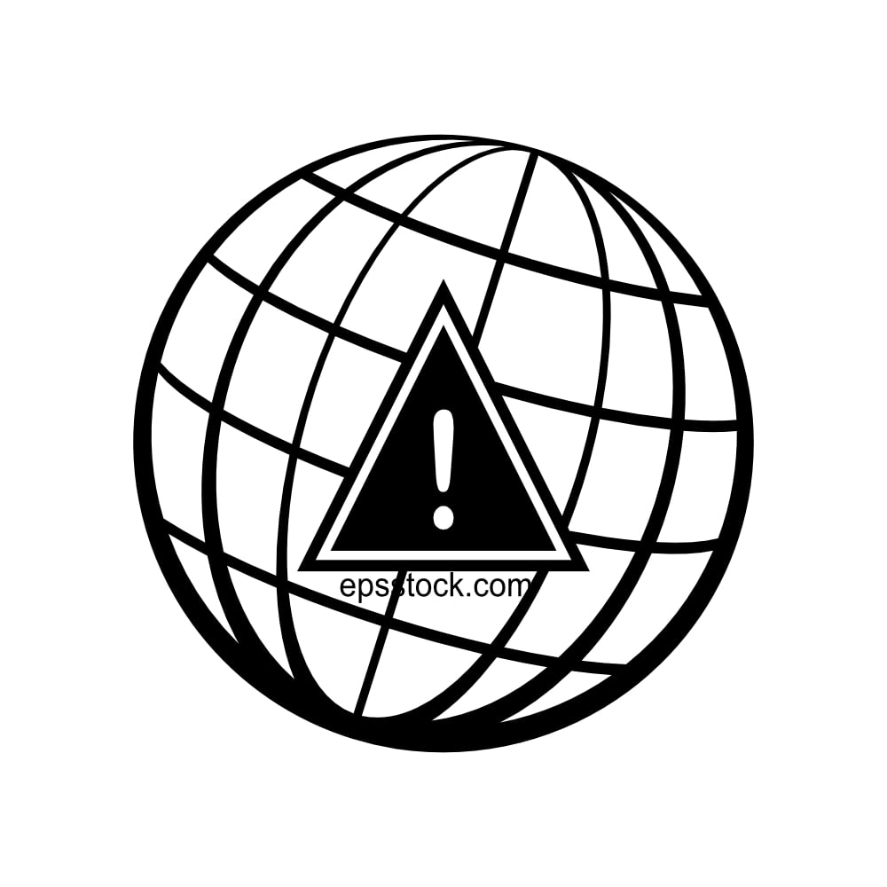 global crisis, black isolated vector silhouette
