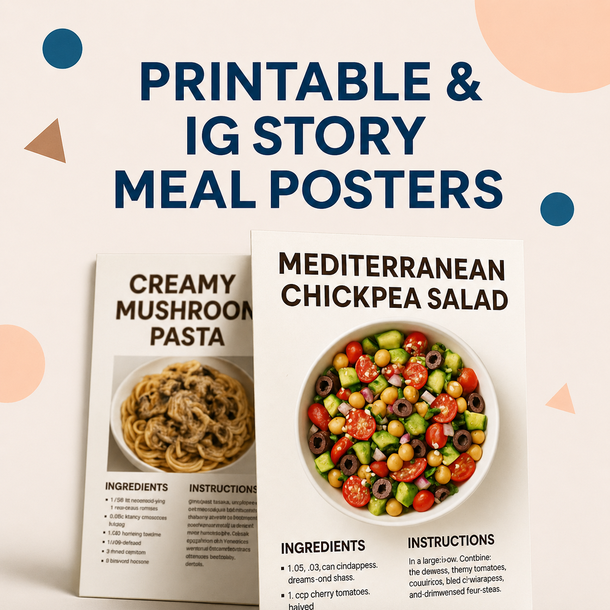 Printable & IG Story Meal Posters