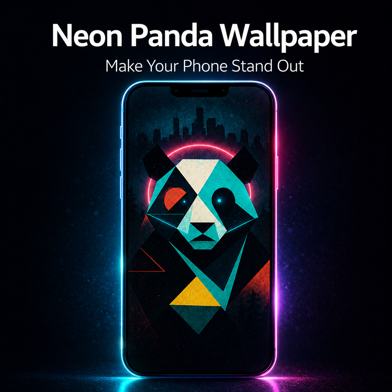 Neon Panda Phone Wallpaper (Futuristic Style)