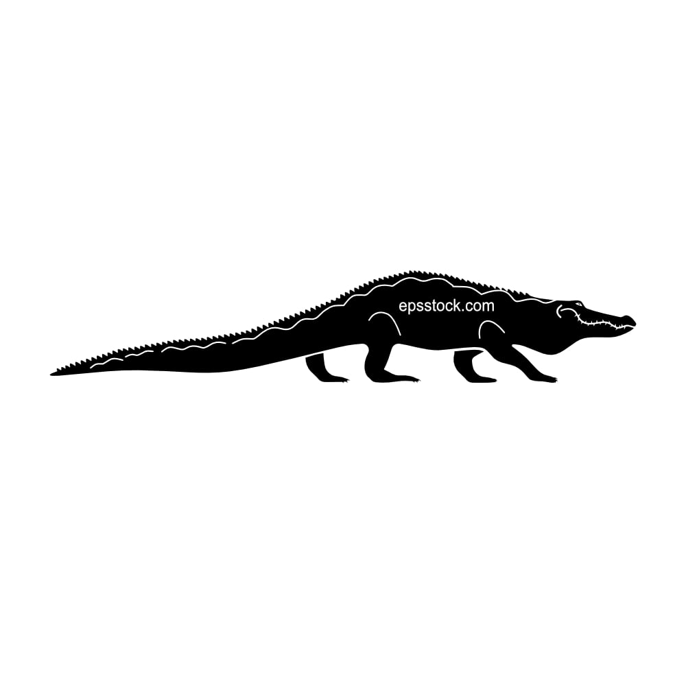 Crocodile logo, black isolated vector silhouette