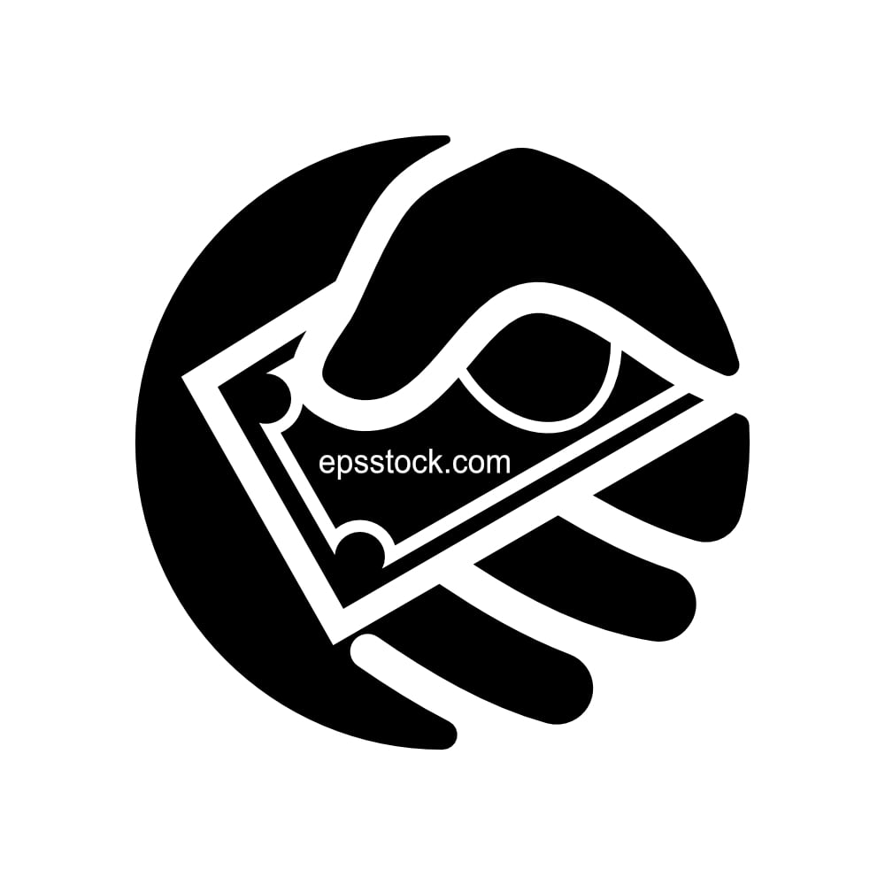 corruption handshake giving money, black isolated vector silhouette