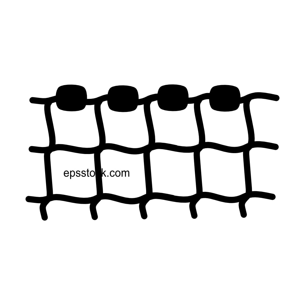 Fishing net with float, black isolated vector silhouette
