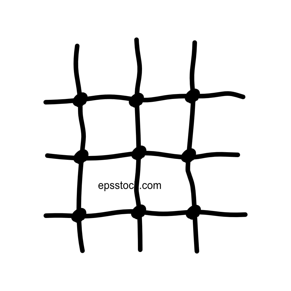 Bird Net, black isolated vector silhouette