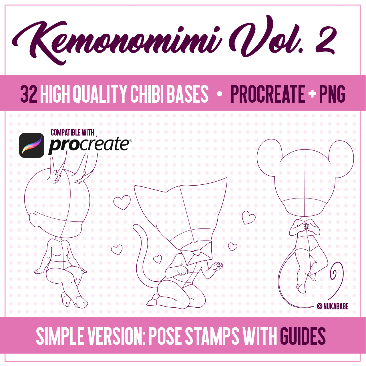 Chibi kemonomimi bases vol. 2 [Procreate PNG] - Payhip