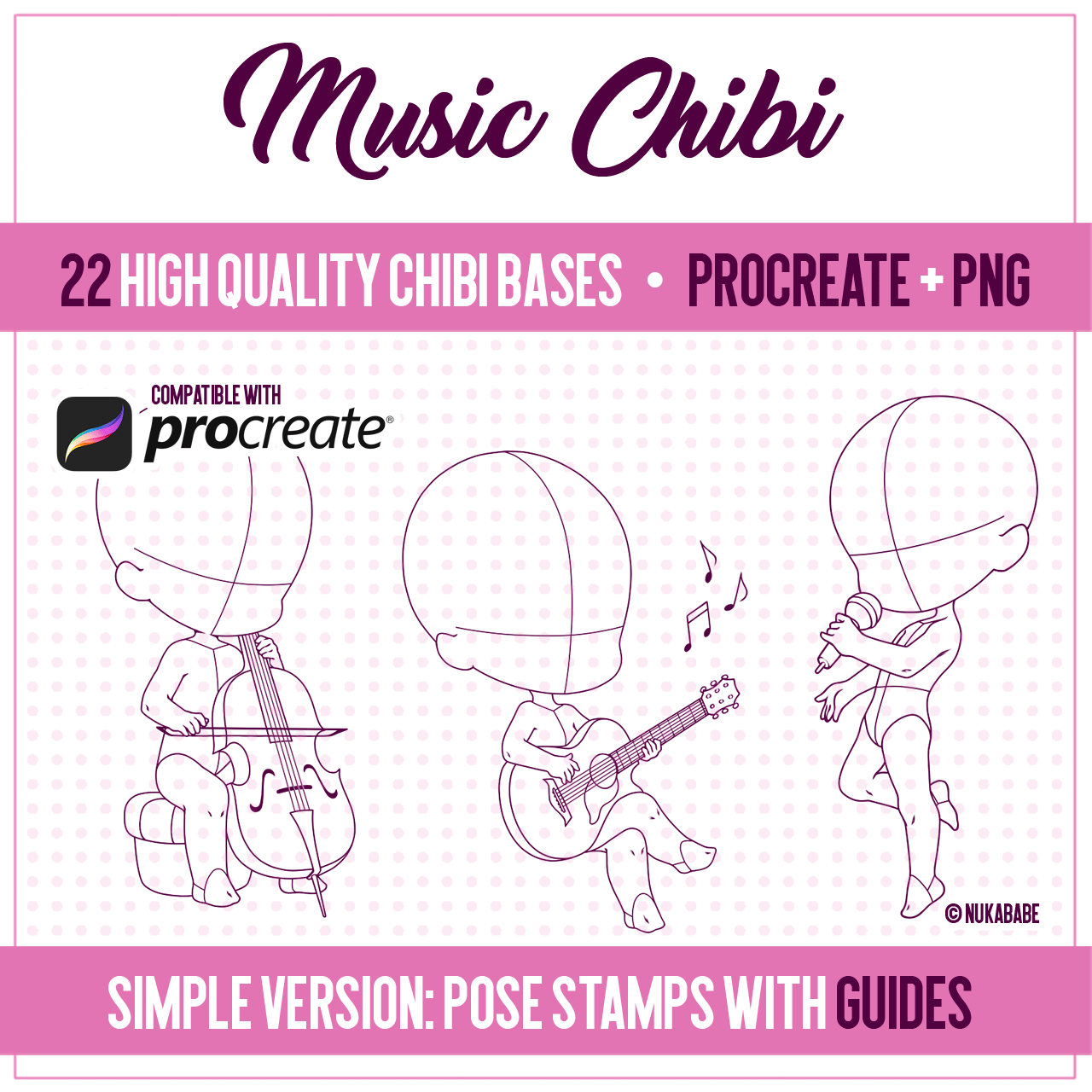 Chibi music bases [Procreate PNG] - Payhip