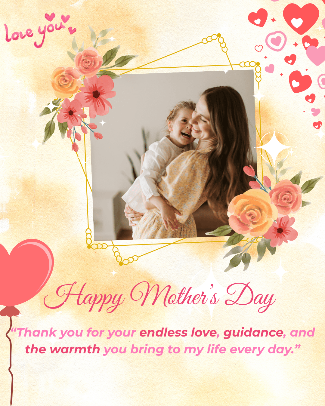 Happy Mother's Day Instagram Post Canva Template | Editable Mothers Day ...
