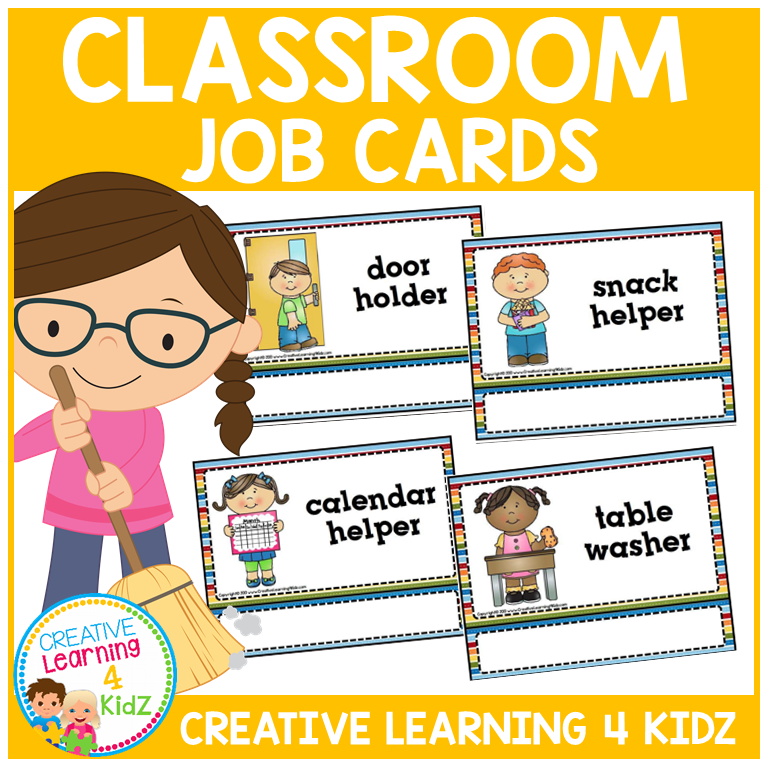 Classroom Job Cards – 36 Visual Responsibility Tags for Students