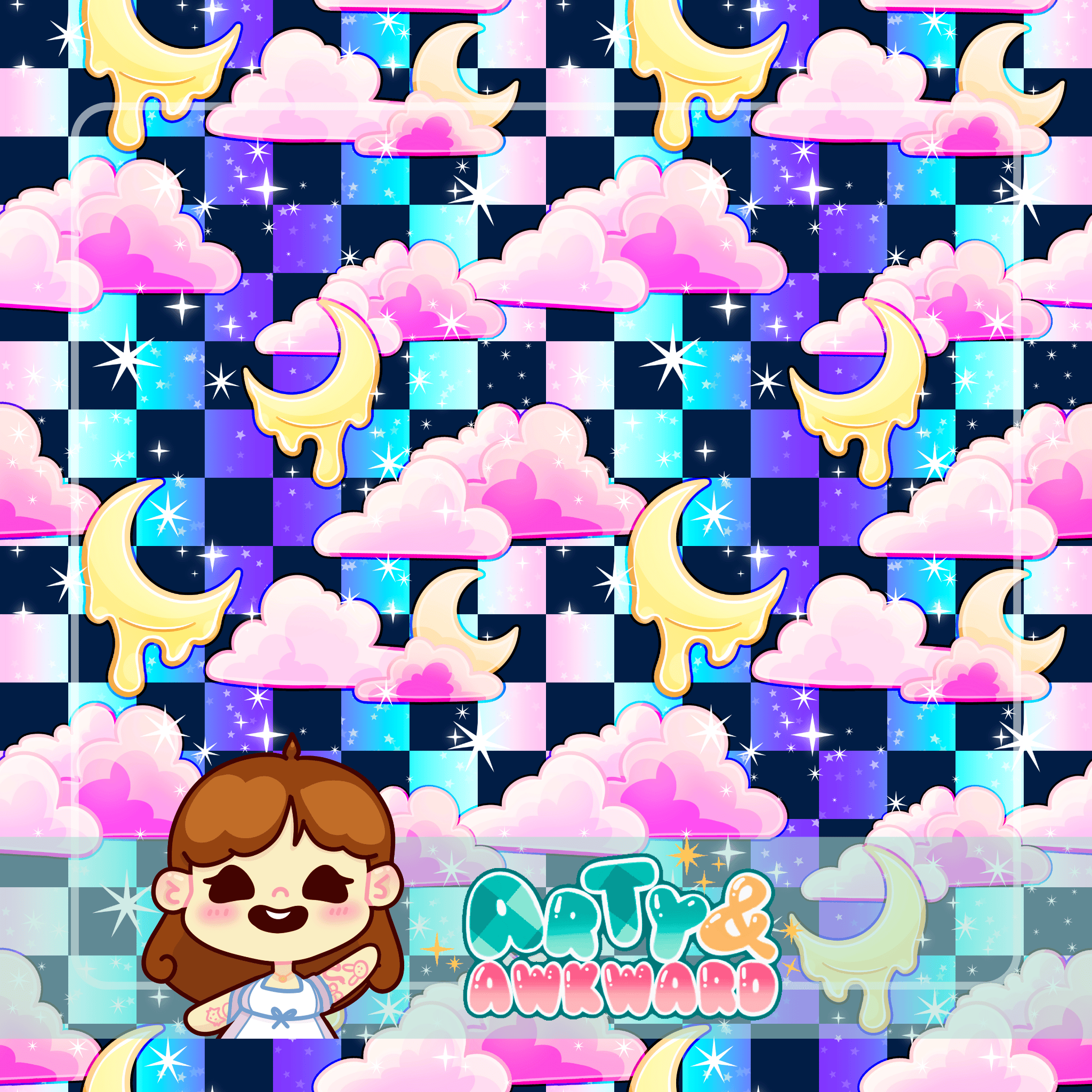 moon checker - rainbow - bright - Payhip