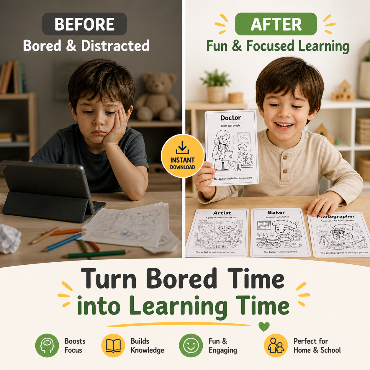 6 Jobs Flashcards for Kids (Printable PDF) – Fun & Simple Learning