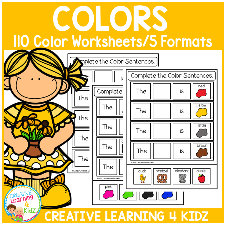 Sentences Building Colours Color Sentence Building Worksheets for Preschool, Special Ed & Speech ...
