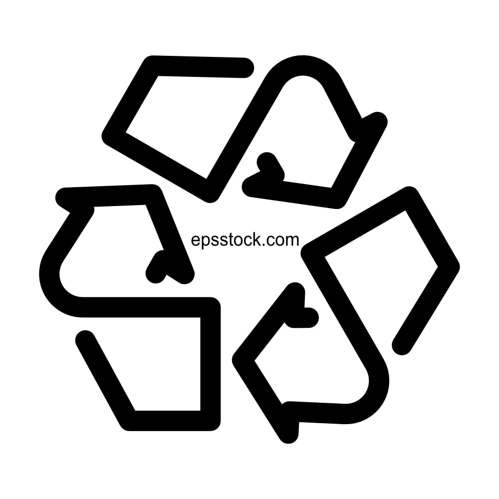 Recycling Symbol, black isolated vector silhouette