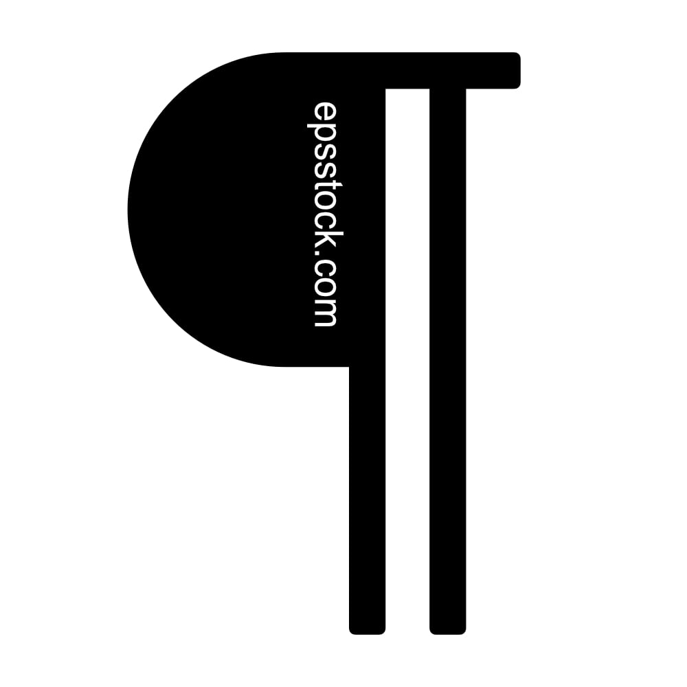 Paragraph Symbol, black isolated vector silhouette