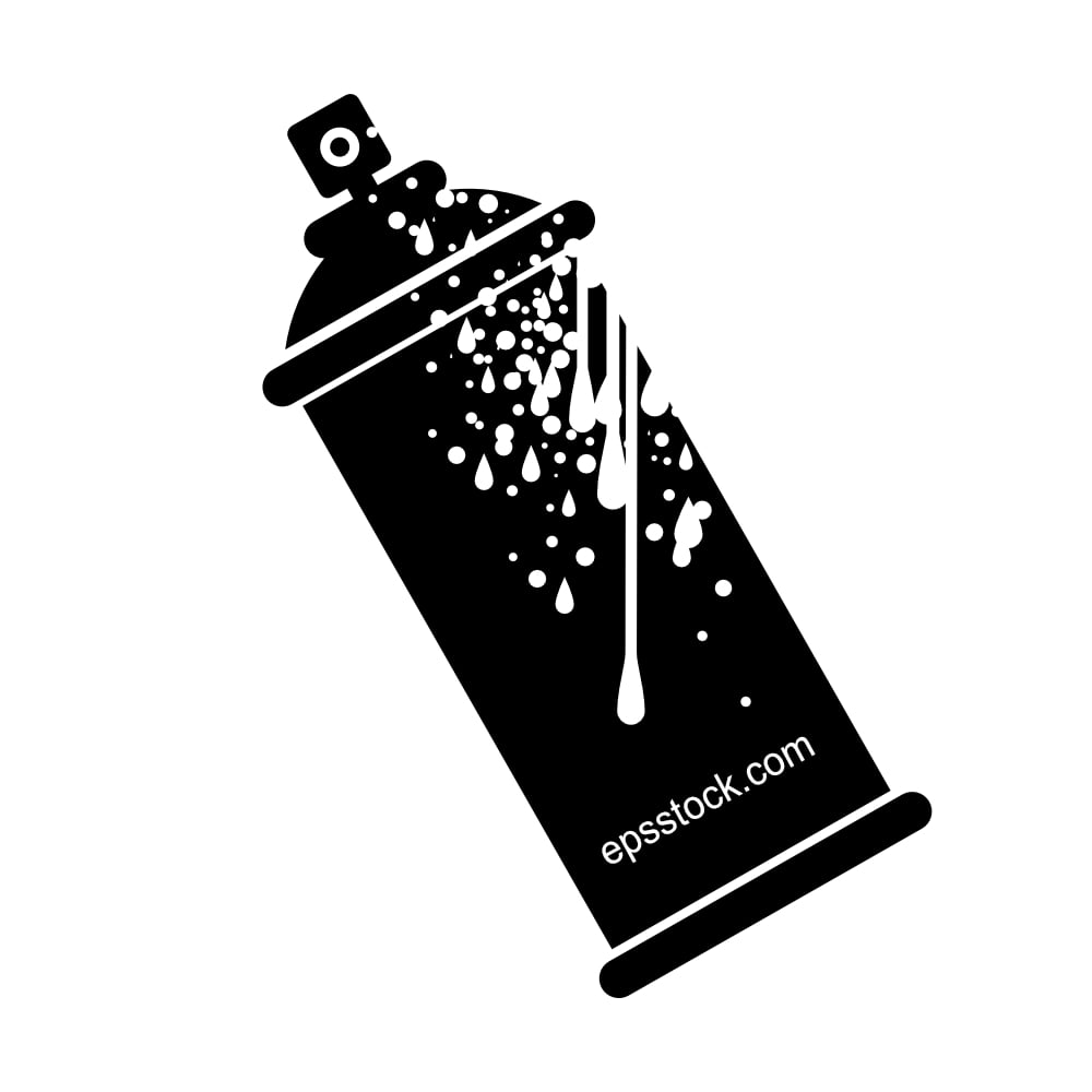 Aerosol Spray Paint Can, black isolated vector silhouette