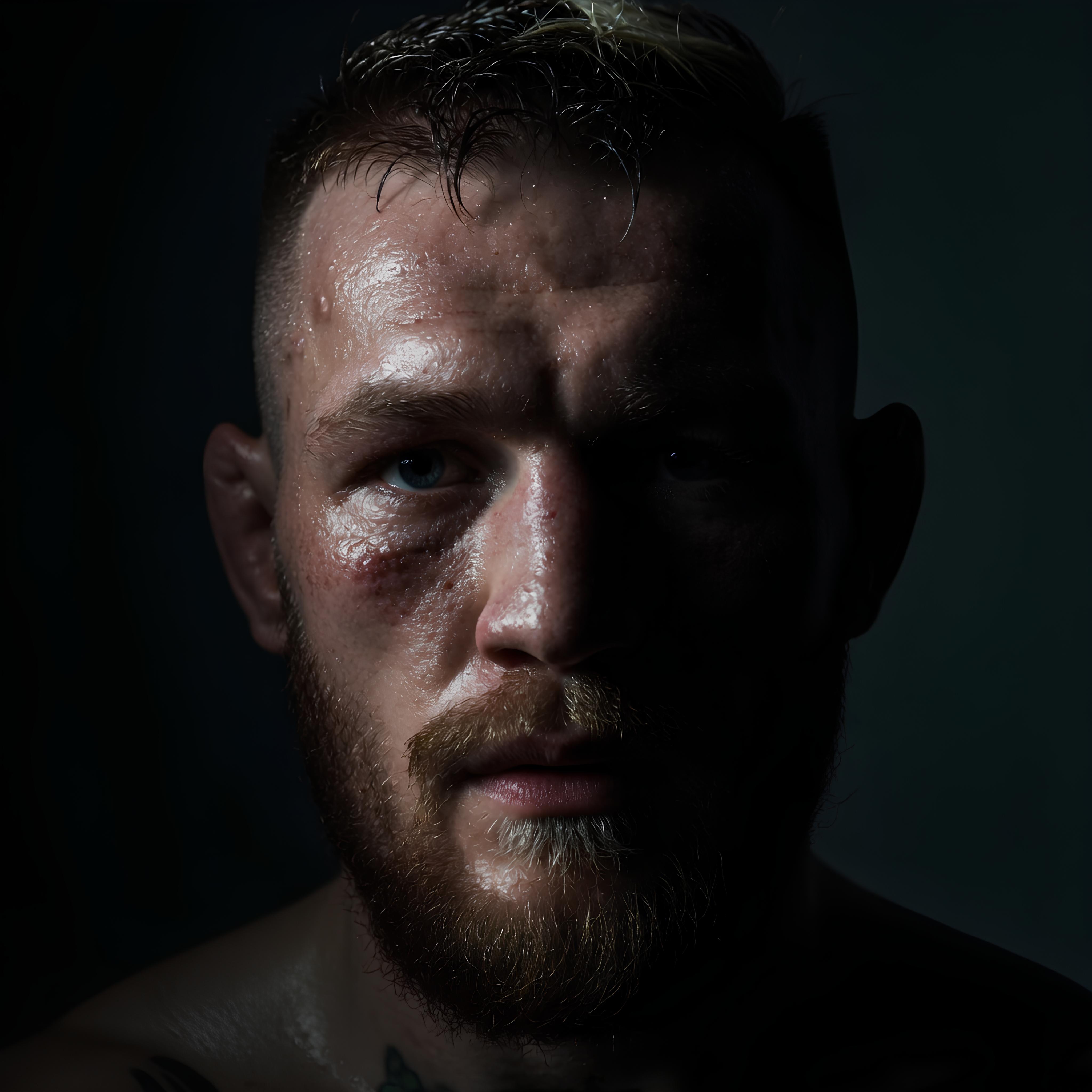 Conor Anthony McGregor in the mist of shadows and darkness