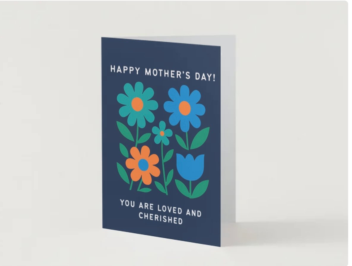 Bold 5x 7 printable Mother’s Day card, modern aesthetic