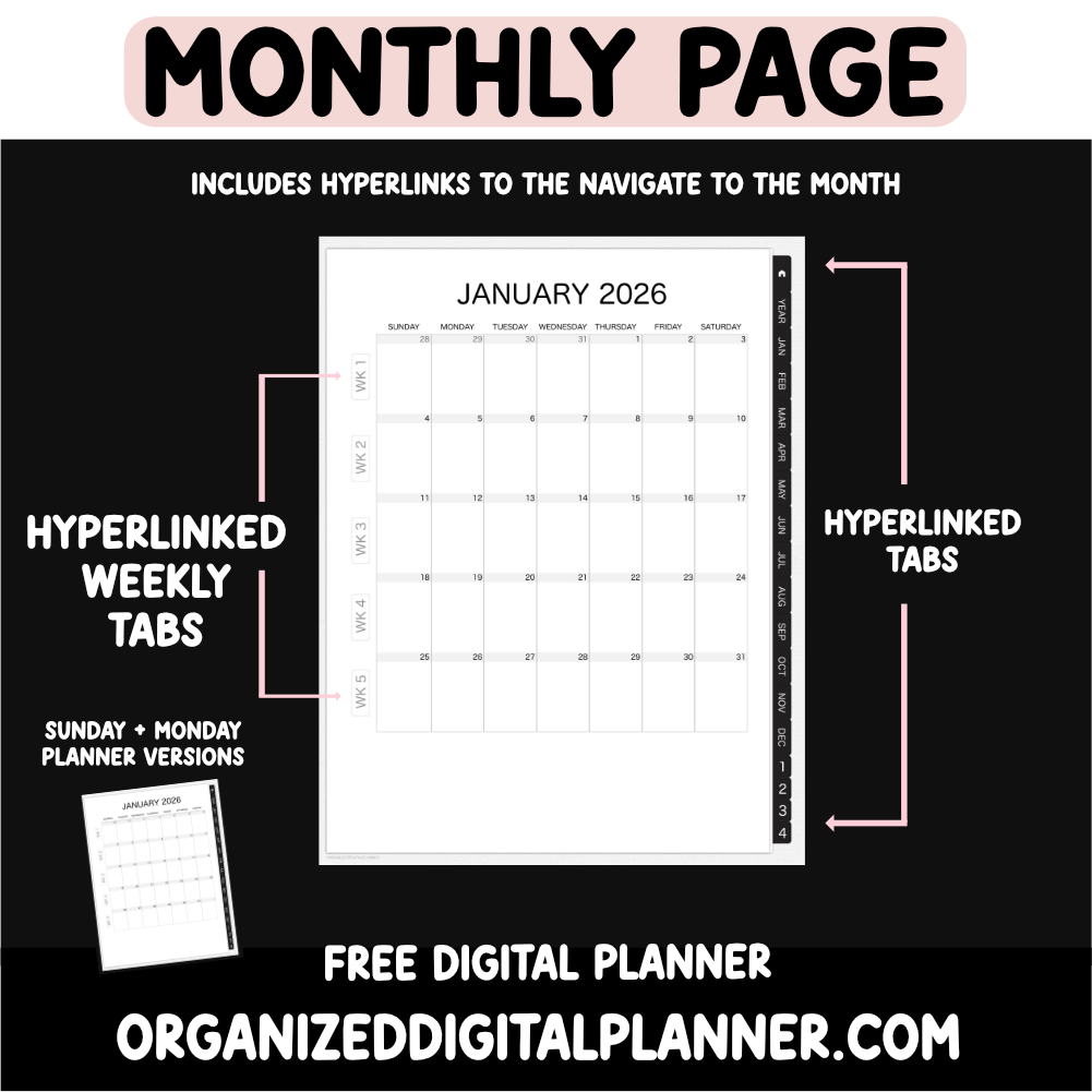Free 2026 Digital Planners