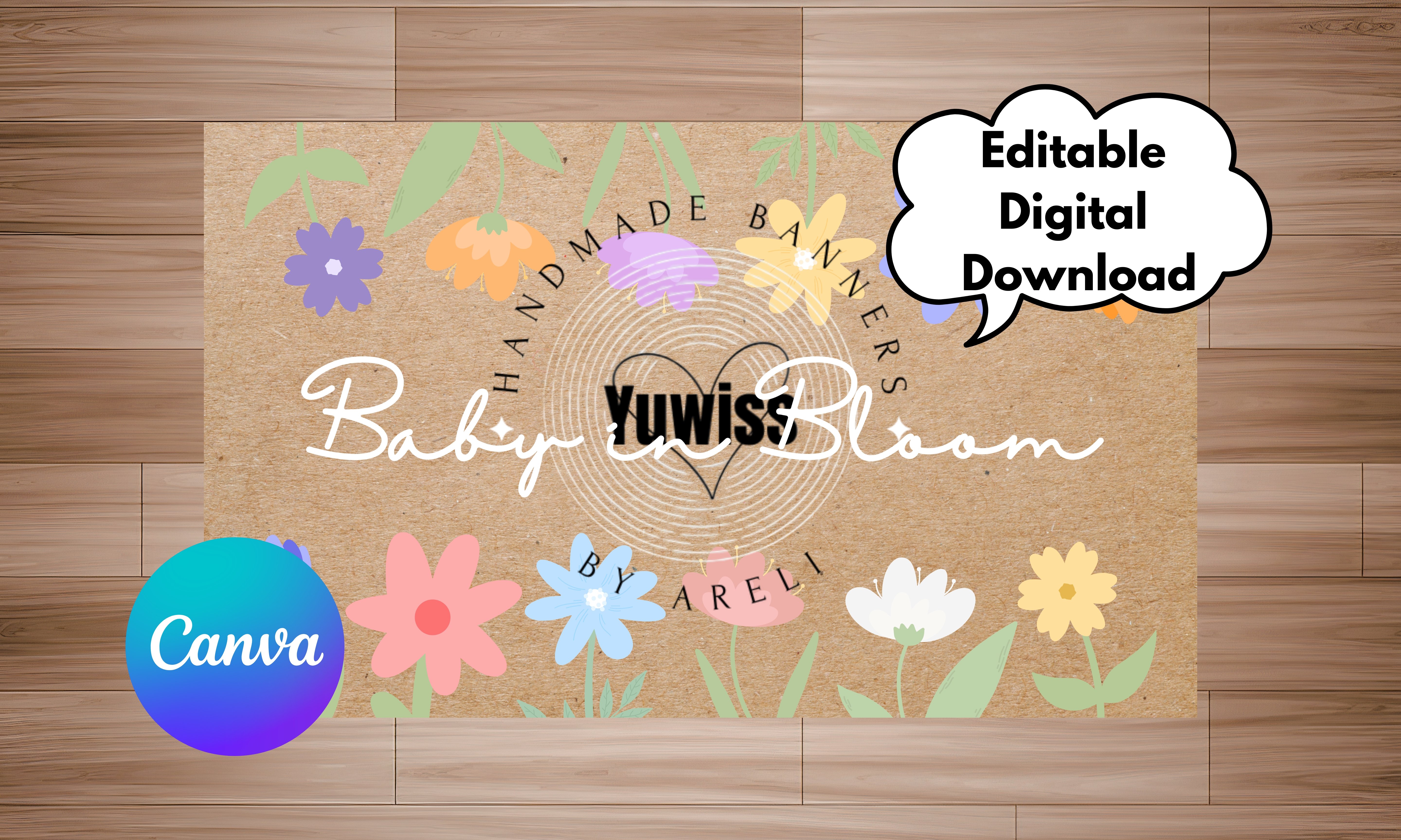 Editable Digital Download Baby in Bloom - Payhip