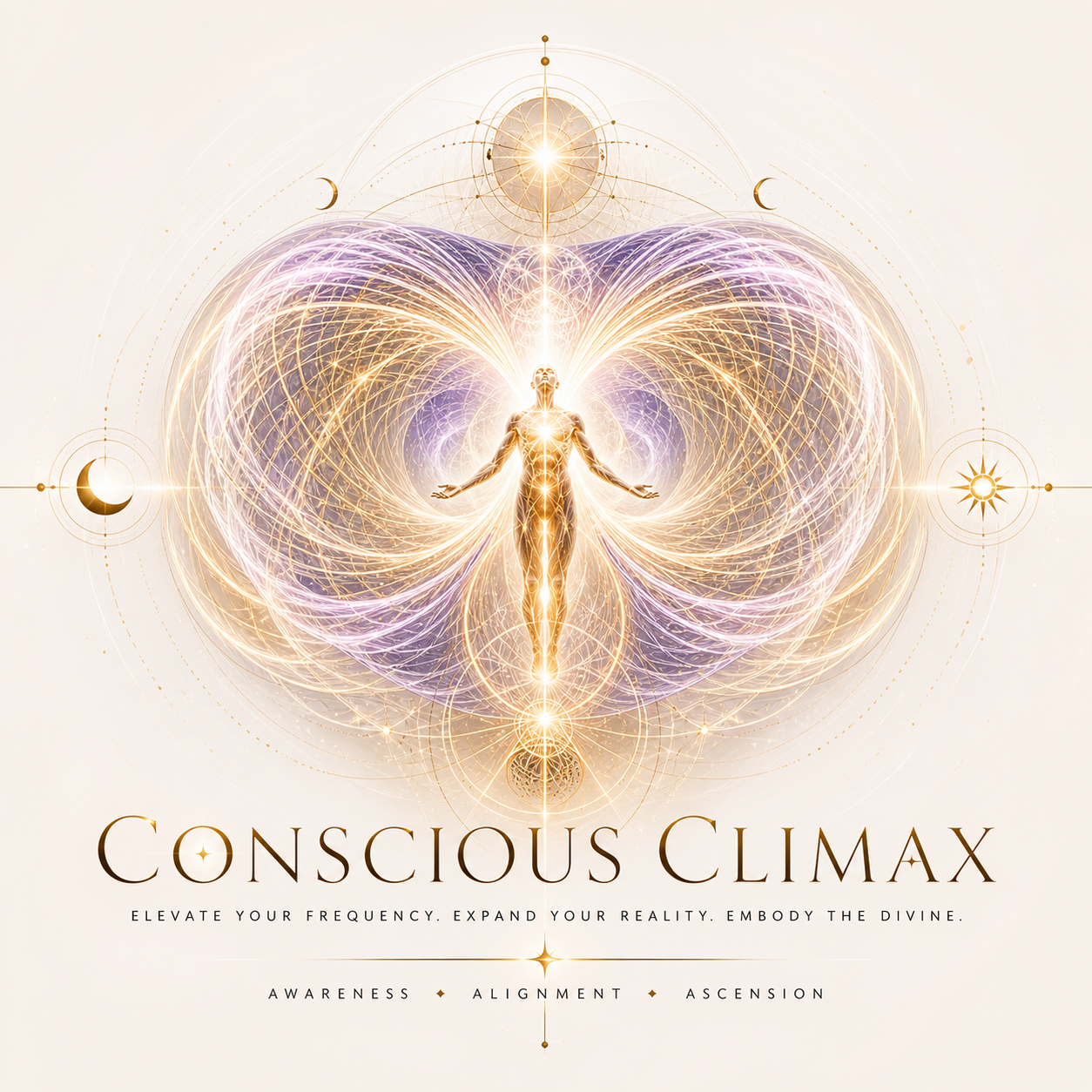 Conscious Climax Series branding graphic focused on identity transformation, self-discovery, alignment, and personal growth.