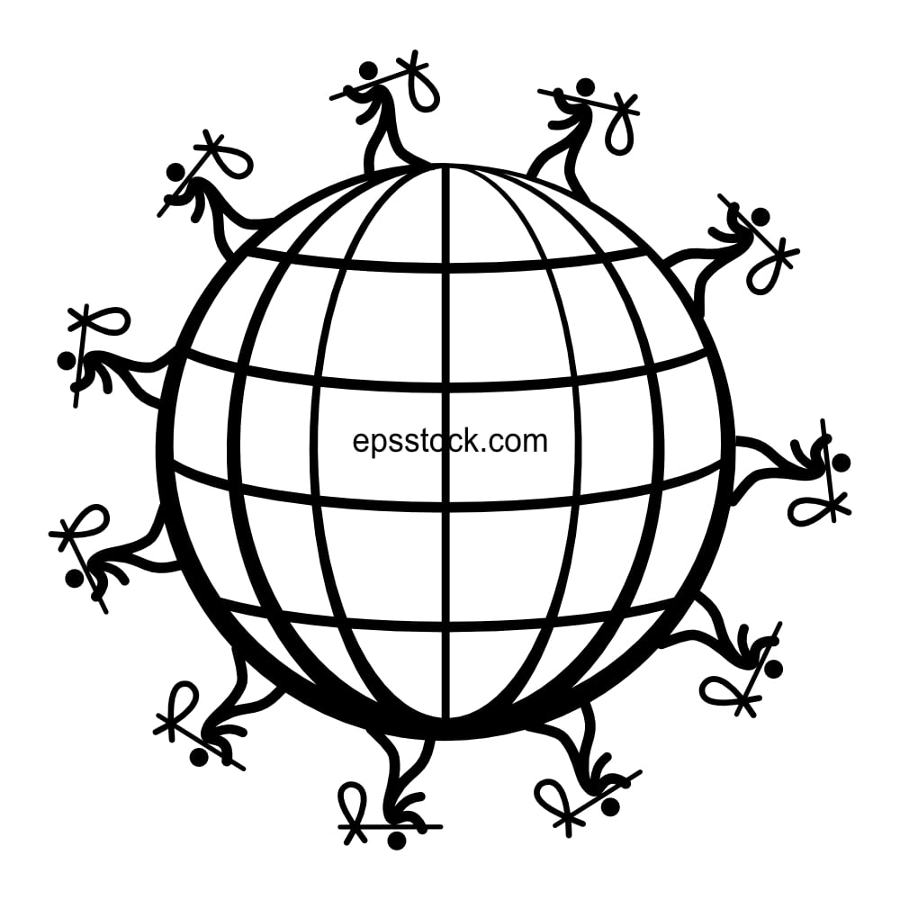 human Migration symbol, black isolated vector silhouette