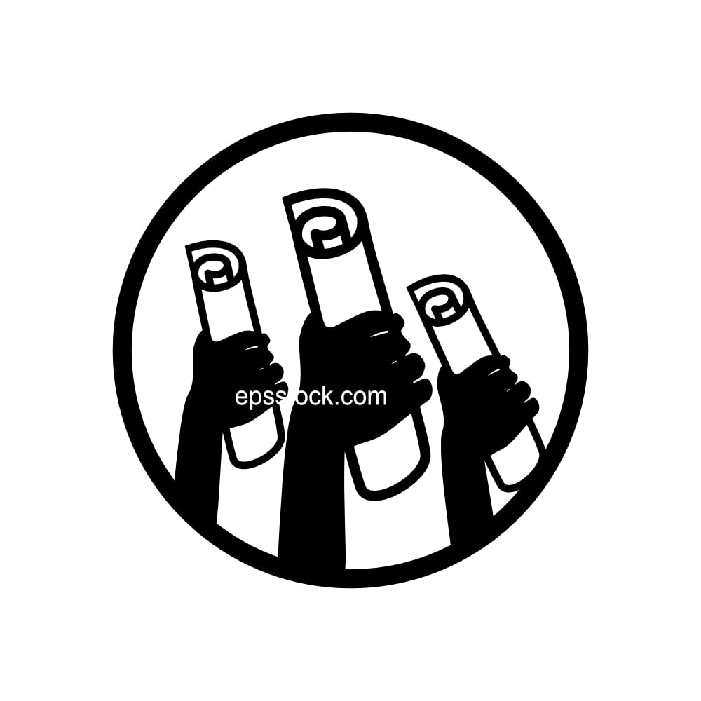 Labor market, black isolated vector silhouette