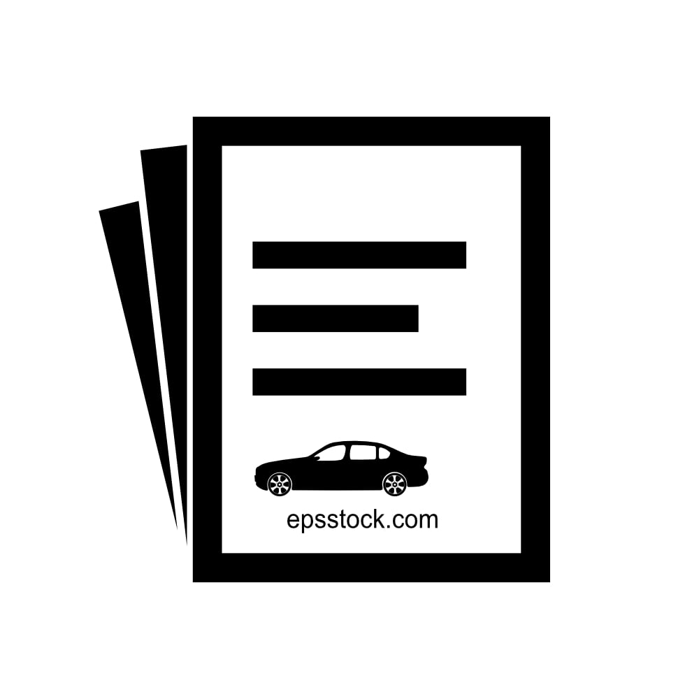 Car loan symbol, black isolated vector silhouette