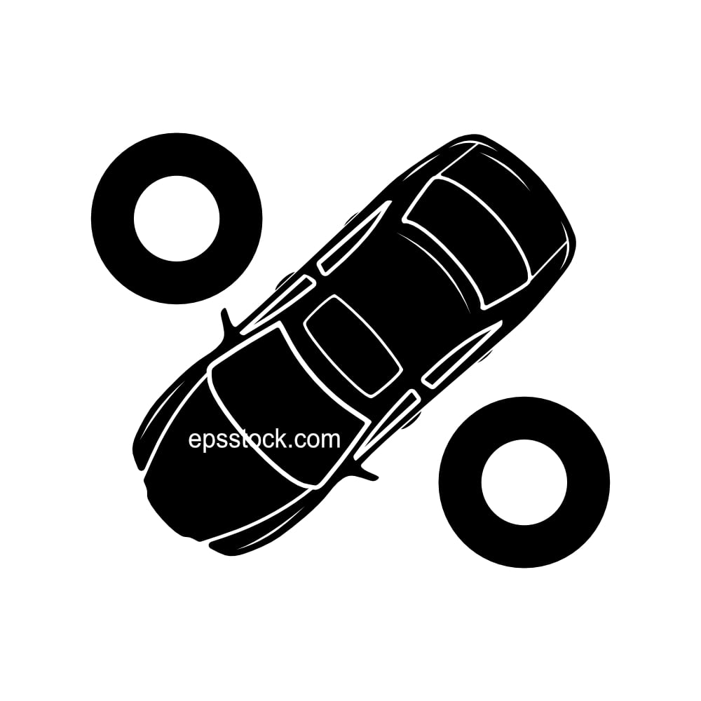 Car Loans Services, black isolated vector silhouette