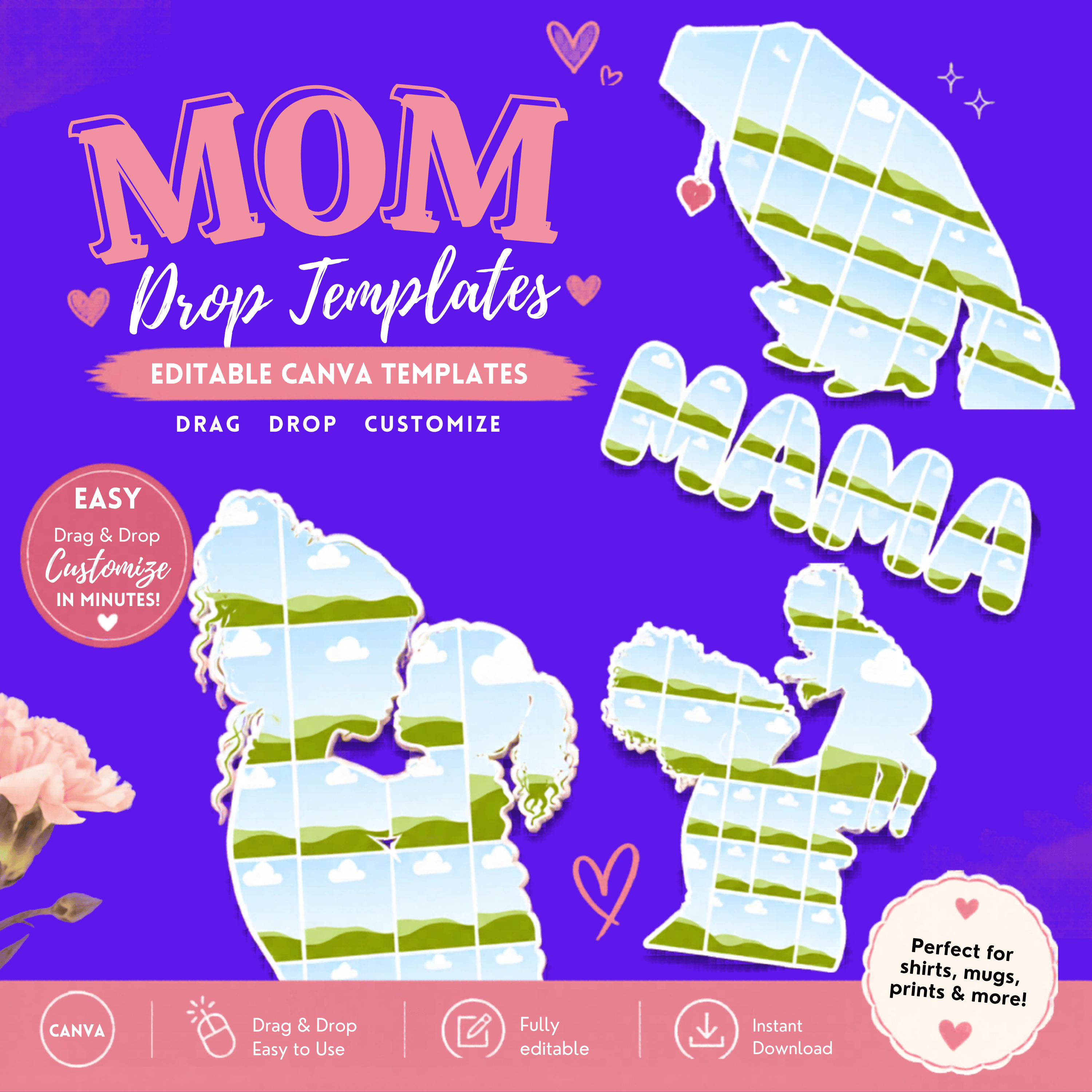 Mom Editable Drop Templates - Payhip