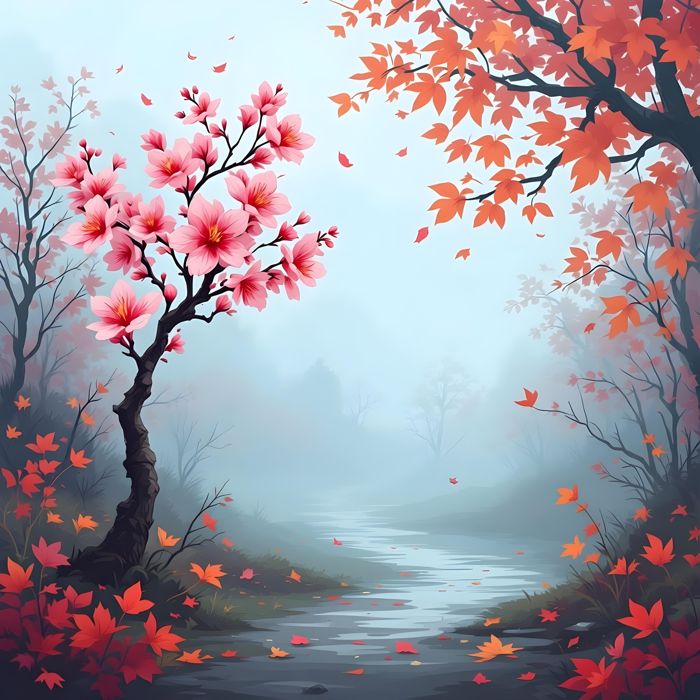 Flower, Tree, Digital Art, Illustration, Wallpaper, Bloom, Flowers - Ai Generated