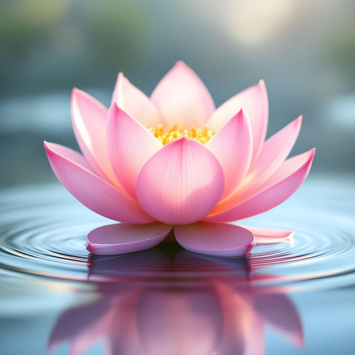 Pink Lotus, Water, Lake, Flower, Wallpaper - Ai Generated