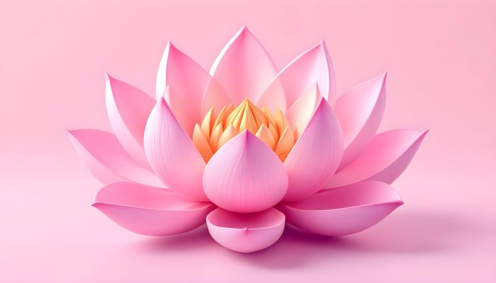 Lotus Flower, Minimal, 3D,  Digital Art, Flower, Desktop Wallpaper - Ai Generated