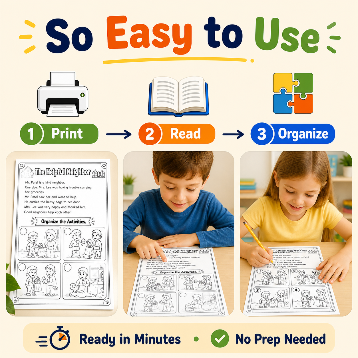 30 Fun Story-Based Activity Sheets for Kids (Ages 6–9) – Reading + Sequencing Skills