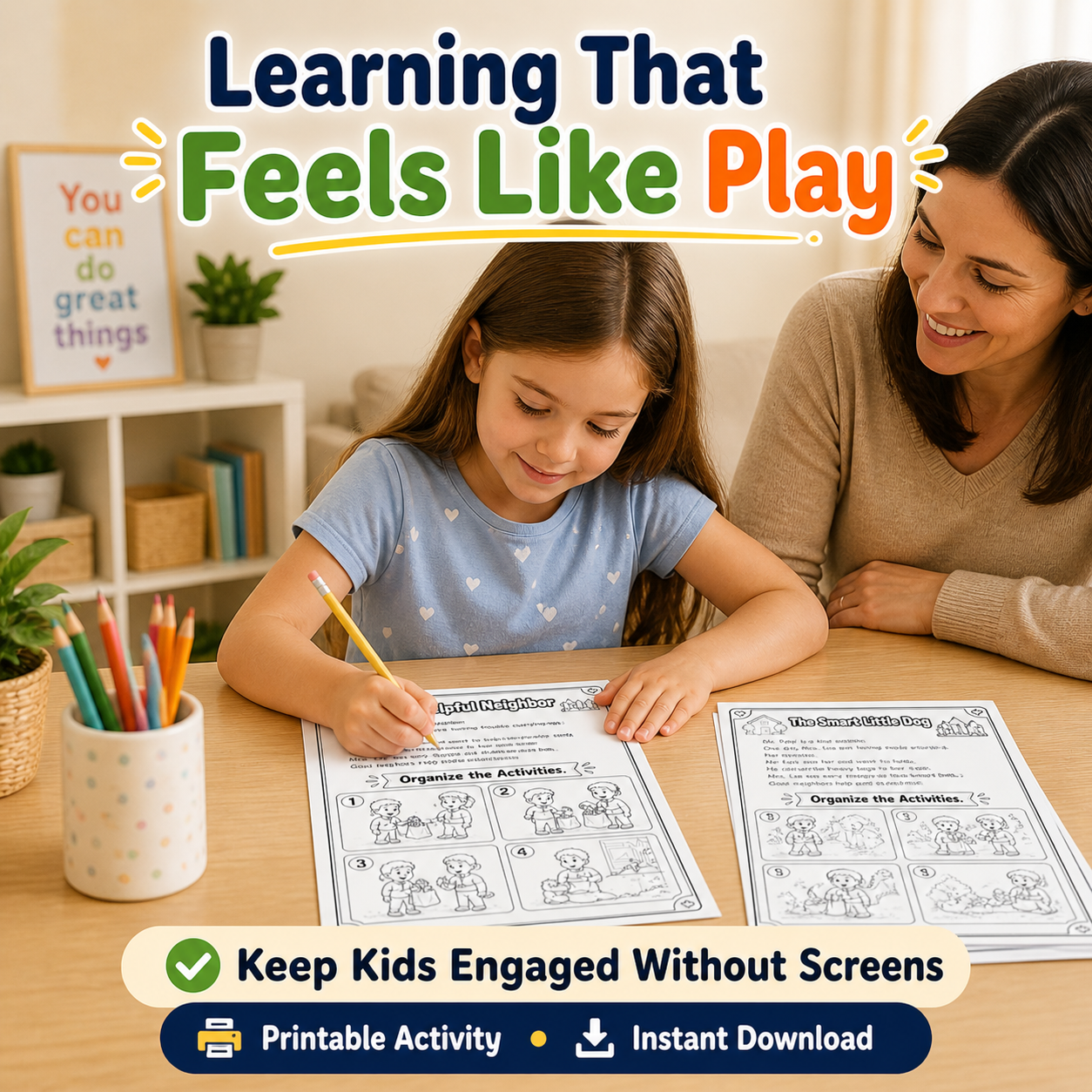 30 Fun Story-Based Activity Sheets for Kids (Ages 6–9) – Reading + Sequencing Skills