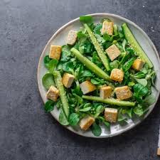 Tofu aux asperges et graines de lotus