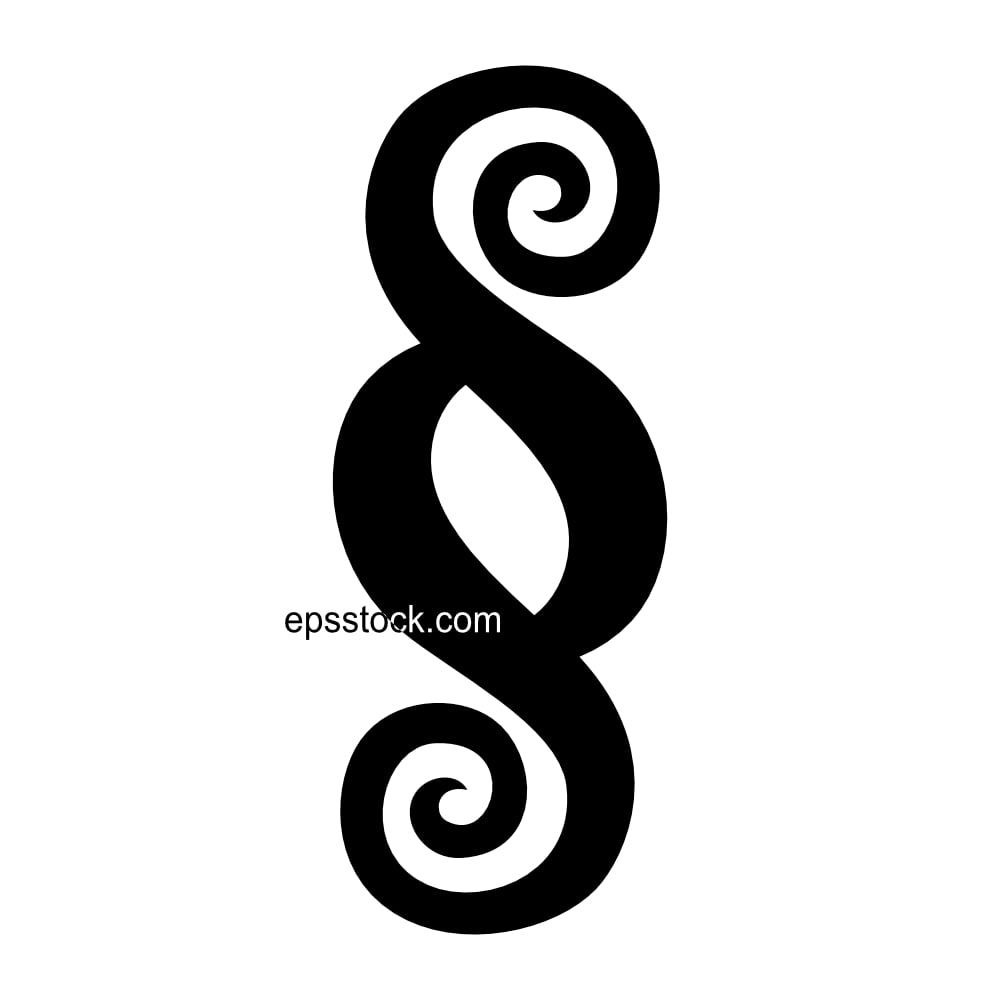 paragraph § symbol, black isolated vector silhouette