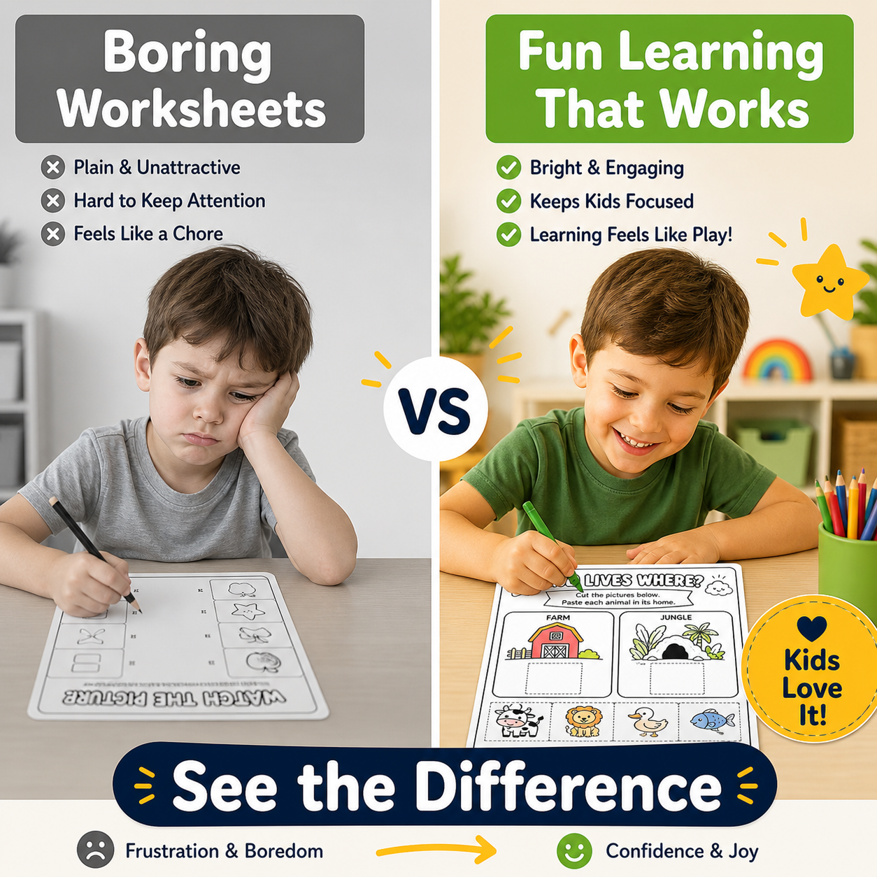 First Words Made Fun! 20 Printable Coloring Worksheets for Ages 3–6