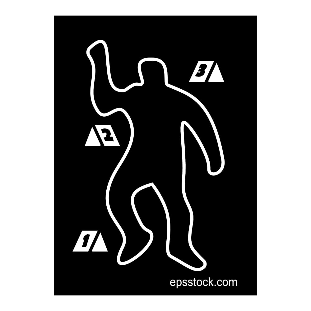 crime scene, black isolated vector silhouette