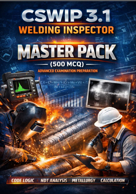 CSWIP 3.1 Welding Inspector Master Pack – 500 MCQ with answers, explanations, NDT and welding inspection practice