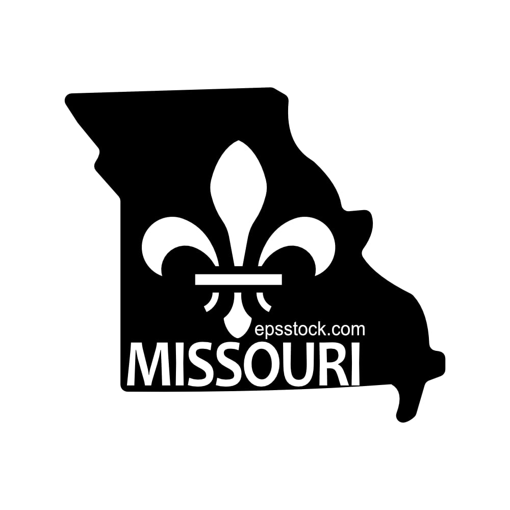 Missouri state , black isolated vector silhouette